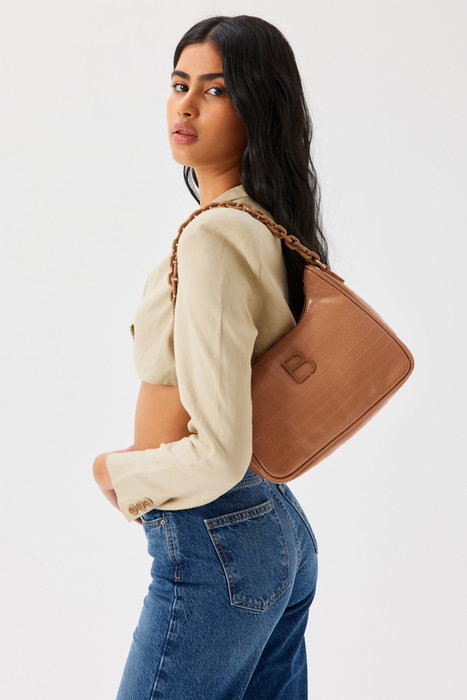 Lucky Bees Bandolera Croco Tan Lucky Bees Bandolera Croco Tan
